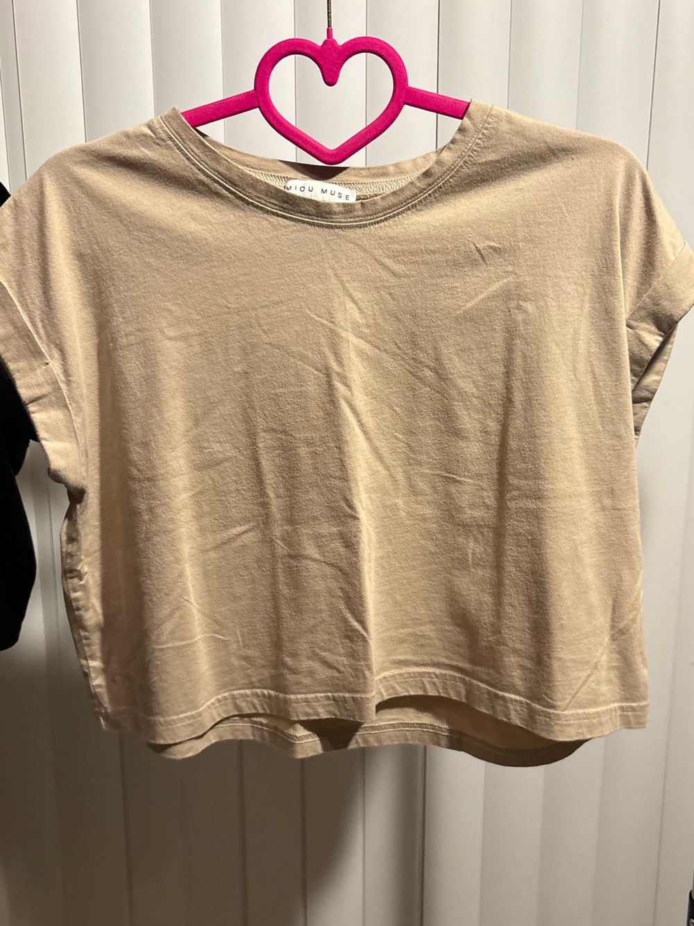 Cropped Boxy Tee in Beige